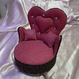 Heart-Shaped Pink Accent Chair